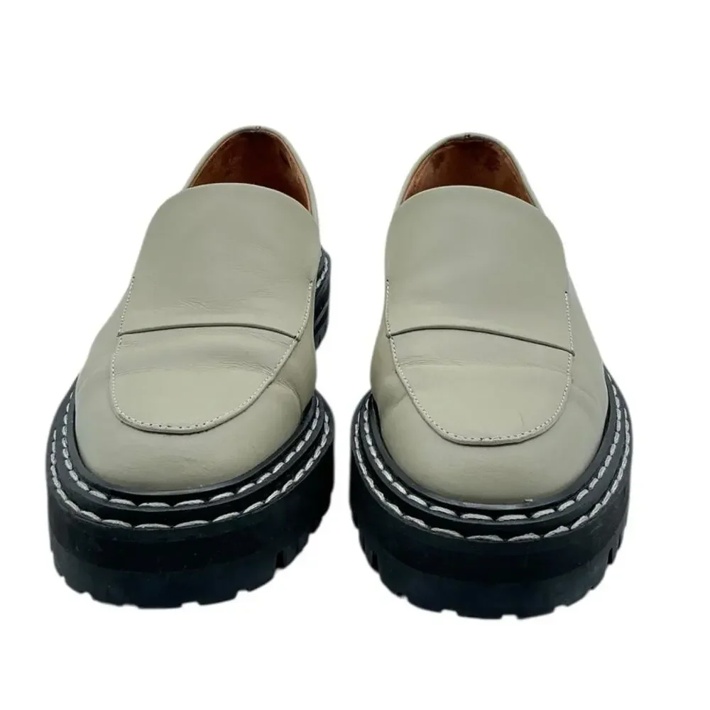 ATP Atelier Manduria Platform Loafers‎ Lug Sole Leather Sage Size EU 37 US 7